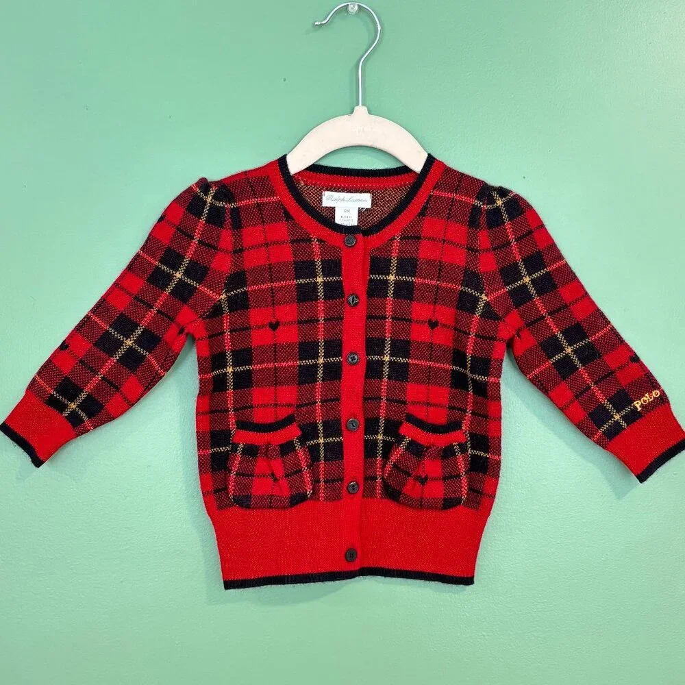 Ralph Lauren Baby Wool Plaid Cardigan
